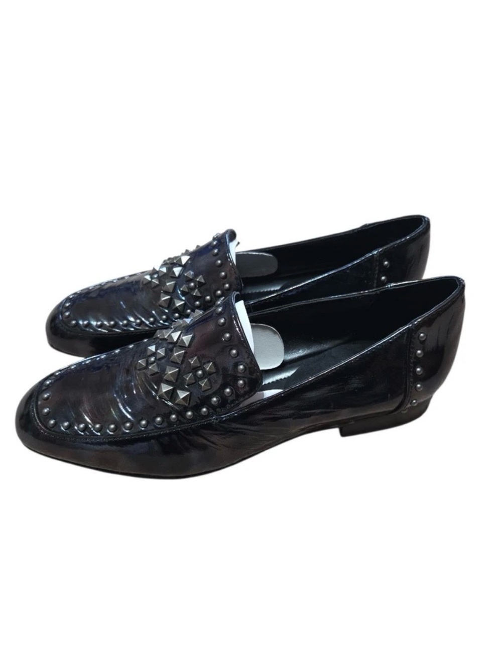 Donald Pliner Studded Black Patent Leather Women's Loafers